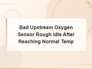 Bad Upstream Oxygen Sensor Rough Idle After Reaching Normal Temp